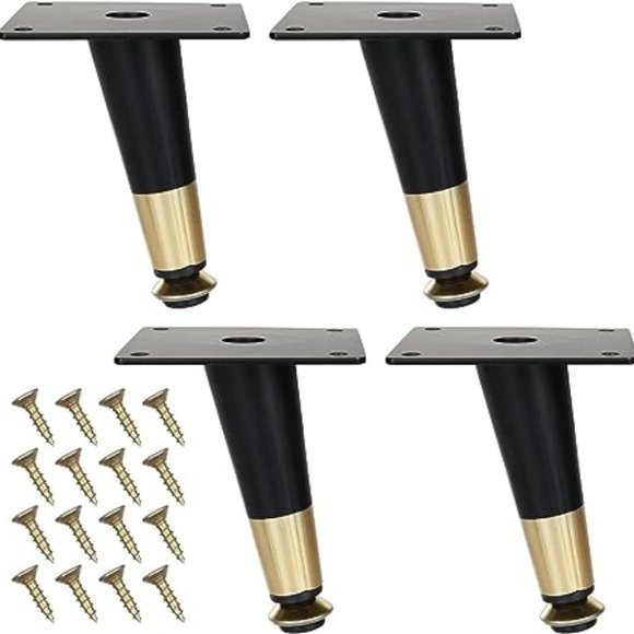 Other 4 Inch Furniture Legs Set Of 4 Tapered Oblique Metal Legs Matte